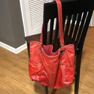 Fossil orangish red shoulder bag